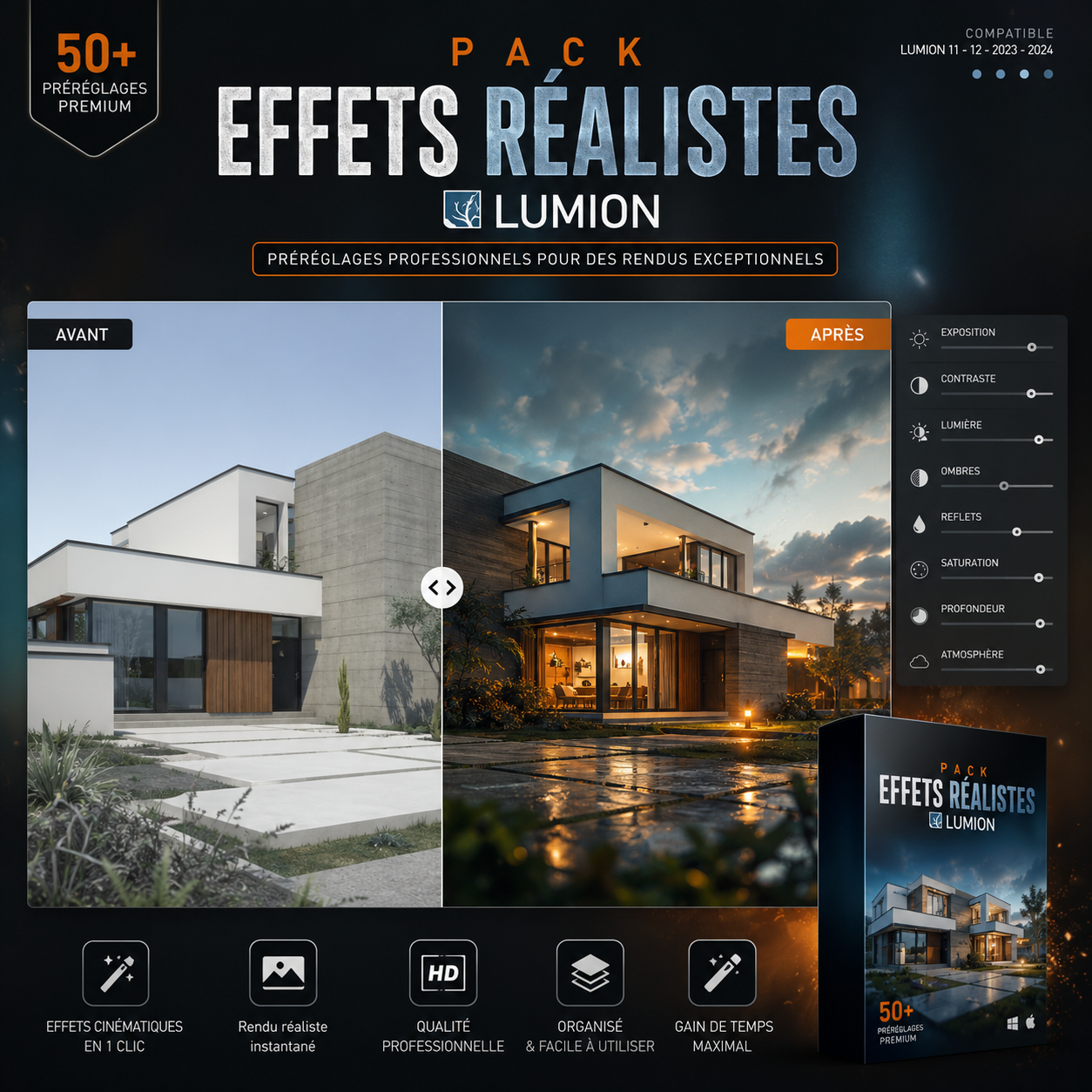 Pack Effets Réalistes Lumion (12 préréglages)